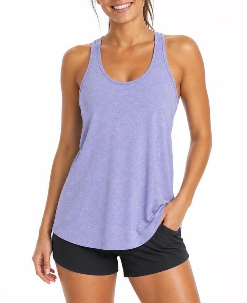 LULULEMON Purple Heathered Racerback Athletic Tank Top SIZE 6 Flaws